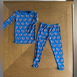Kickee Pants Ling Sleeve Bamboo Pajamas 4T 🦊 Fox Print